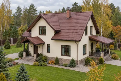 Текущий ремонт металлочерепицы 15 м² в Истре — замена 4 листов после града и восстановление примыкания к трубе