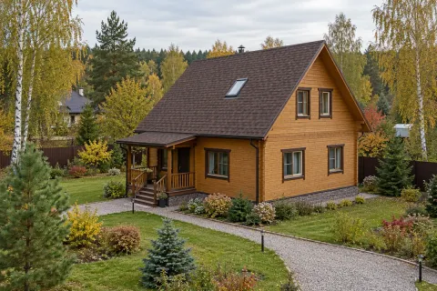 Установка мансардного окна Fakro 66×118 см в мягкой кровле дачи 90 м² в Сергиево-Посадском районе