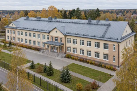 Установка снегозадержателей и переходных мостиков на кровле школы 320 пм в Подольске — комплекс безопасности