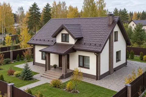 Устранение протечки конька металлочерепичной кровли на доме 145 м² в Истринском районе — замена планки конька